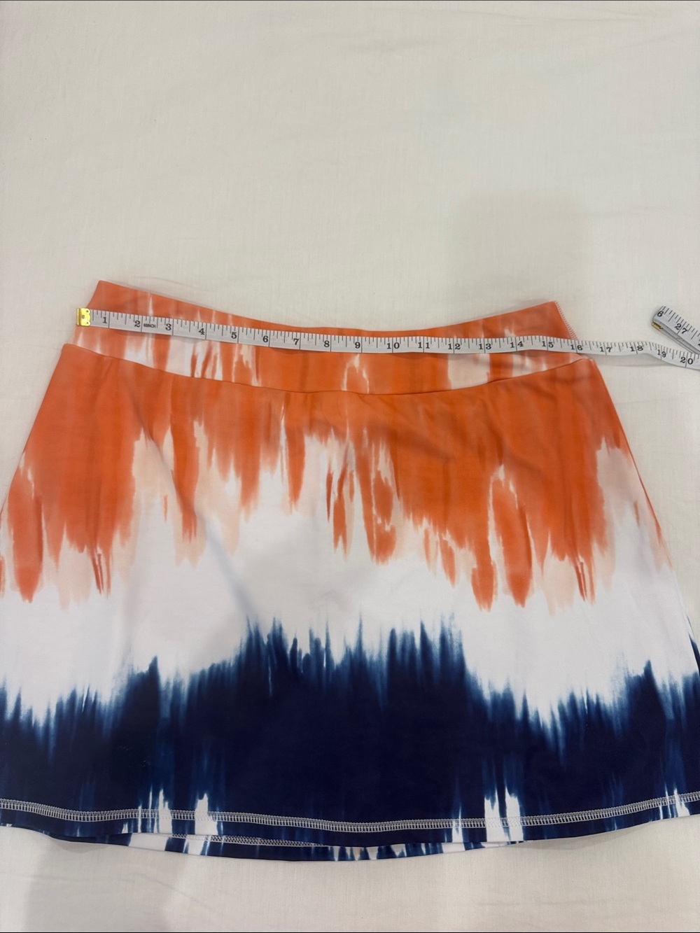 Tie-Dye Orange and Navy A-Line Skirt - Picture 4 of 17
